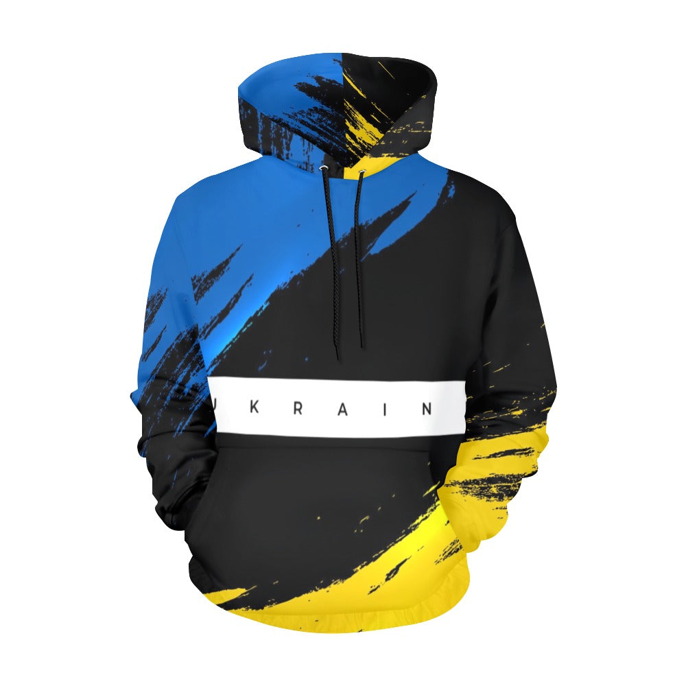 Modern Ukraine Flag Painted 3D All Over Print Hoodie