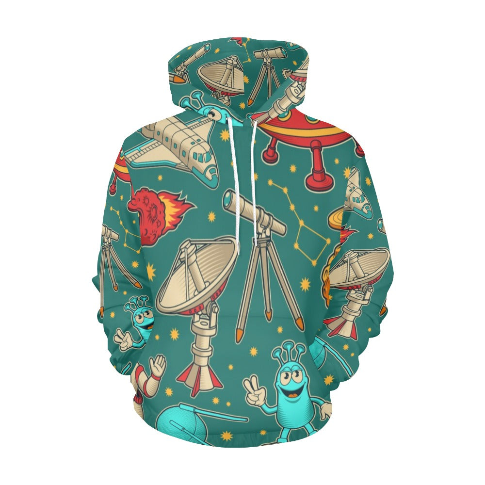 Cartoon Space All Over Print Hoodie