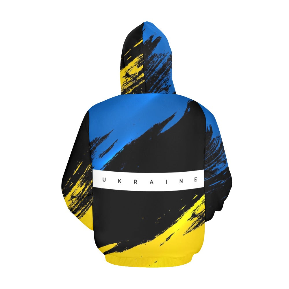 Modern Ukraine Flag Painted 3D All Over Print Hoodie