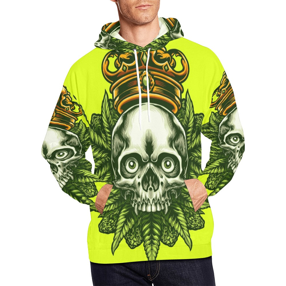 King Cannabis Skull All Over Print Hoodie