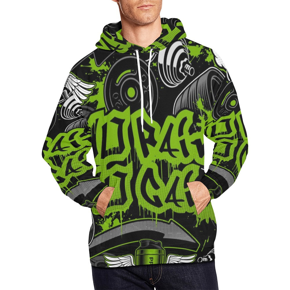 Gym Graffiti Style With Bodybuilders Cartoon All Over Print Hoodie