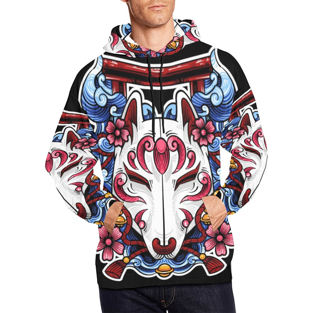 Kitsune Mask All Over Print Hoodie