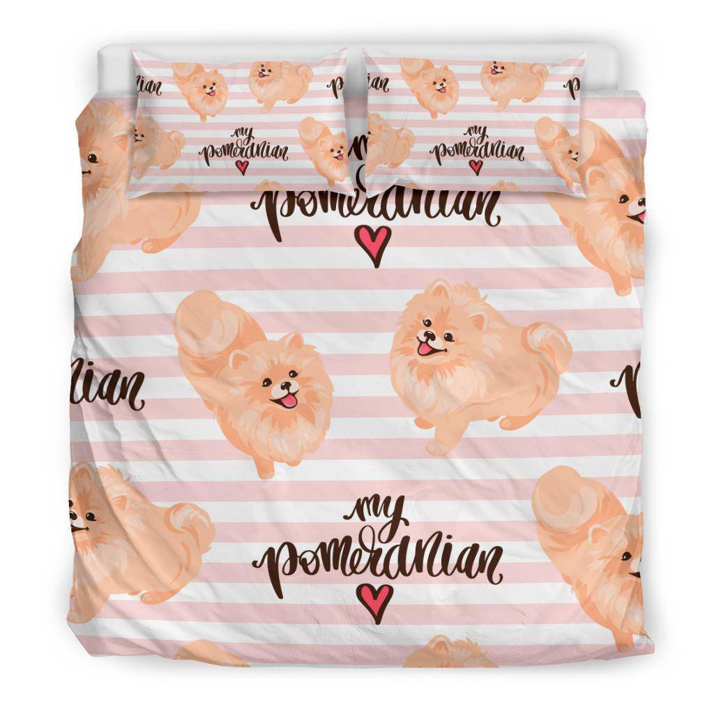 My Pomeranian Spitz Love, Cute Dog Cartoon Bedding Set - Top Content | POD Collection | Free Shipping