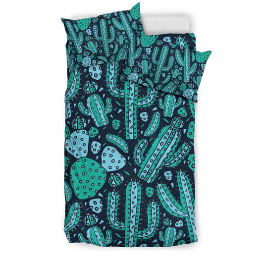 Green Cactus Plants Pattern Bedding Set - Top Content | POD Collection | Free Shipping