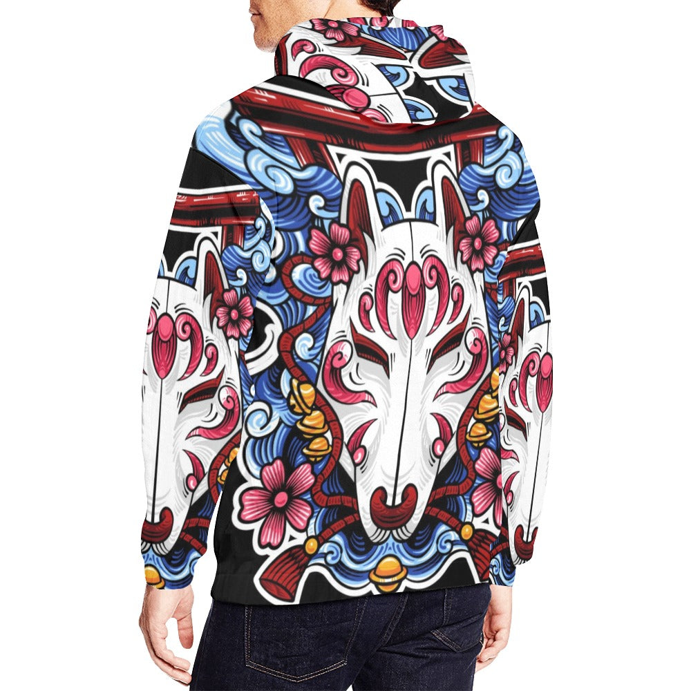 Kitsune Mask All Over Print Hoodie