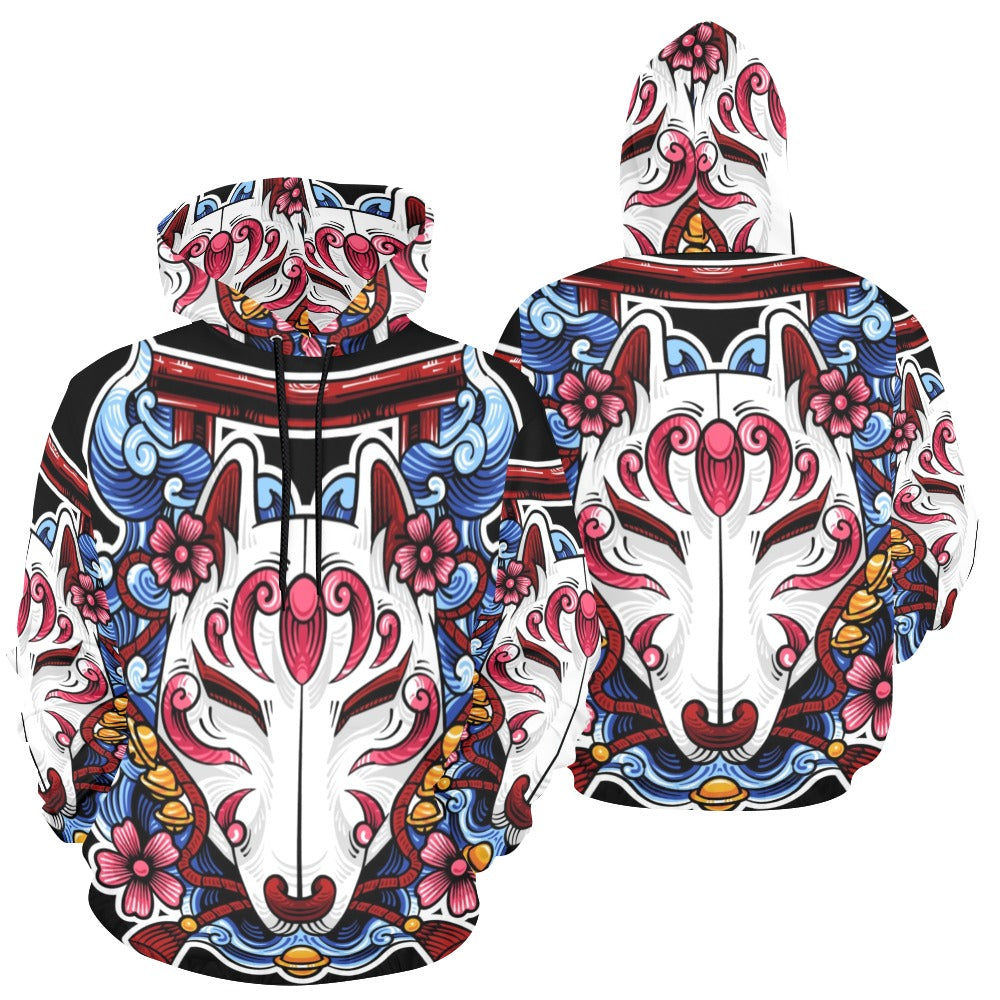 Kitsune Mask All Over Print Hoodie