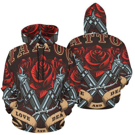 Guns Roses Tattoo All Over Print Hoodie