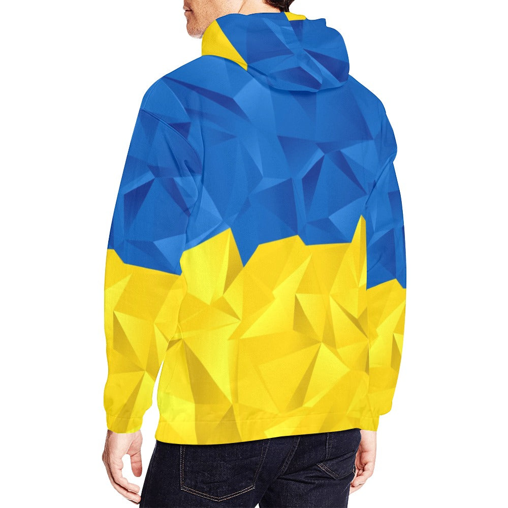 Abstract Ukraine Flag All Over Print Hoodie