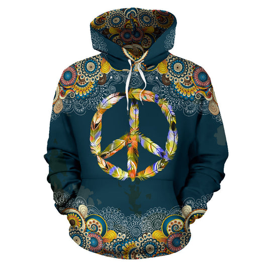 Feather Peace Mandala Hoodie