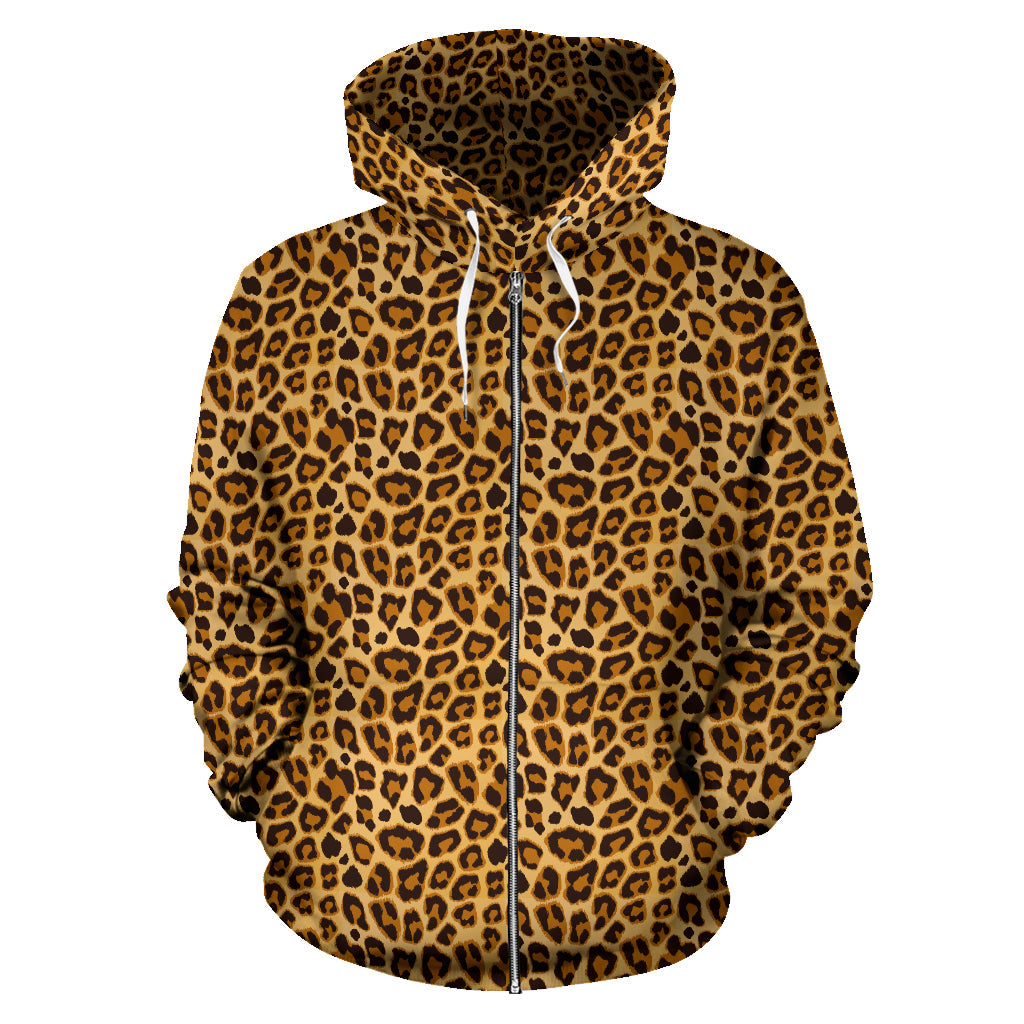 Leopard Zip-Up Hoodie