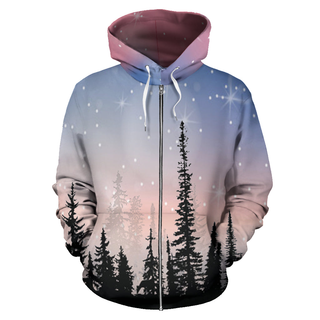 Galaxy & Forest Zipper Hoodie