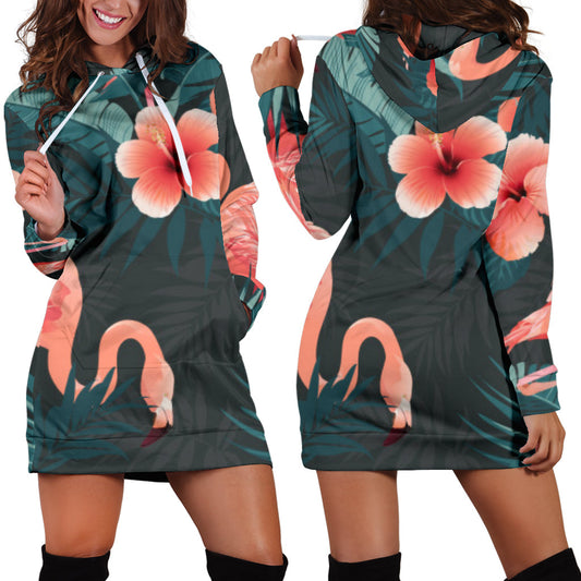 Flamingos Hoodie Dress