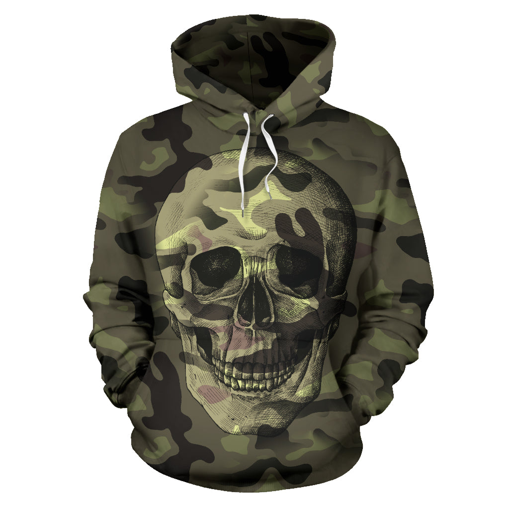 Camo Skull All Over Print for Lovers of Skulls and Camouflage Hoodie