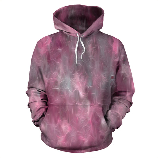 Chic Pink and Gray Fusion Pullover Hoodie