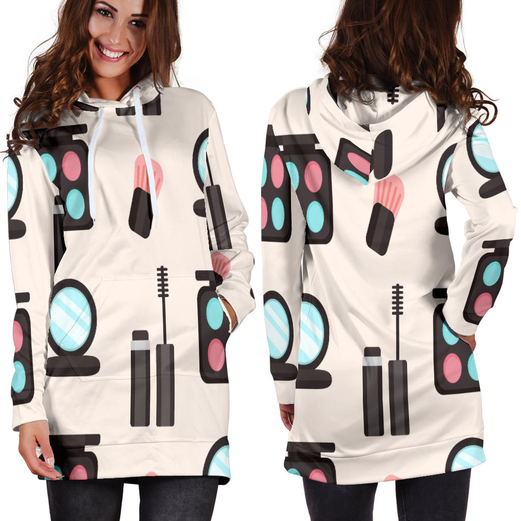 Make Up Pattern Hoodie Dress