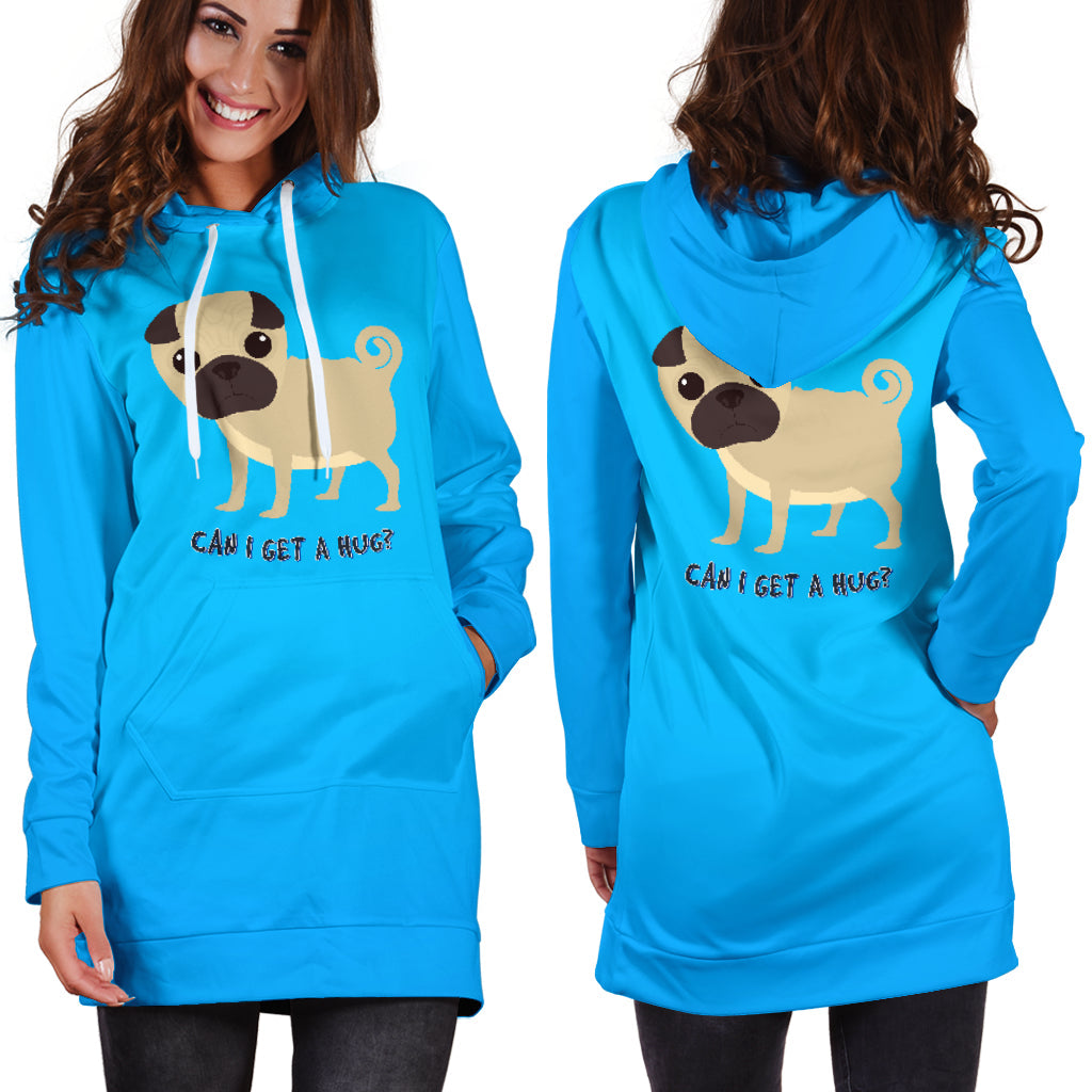 Can I Get A Hug Pug Hoodie Dress