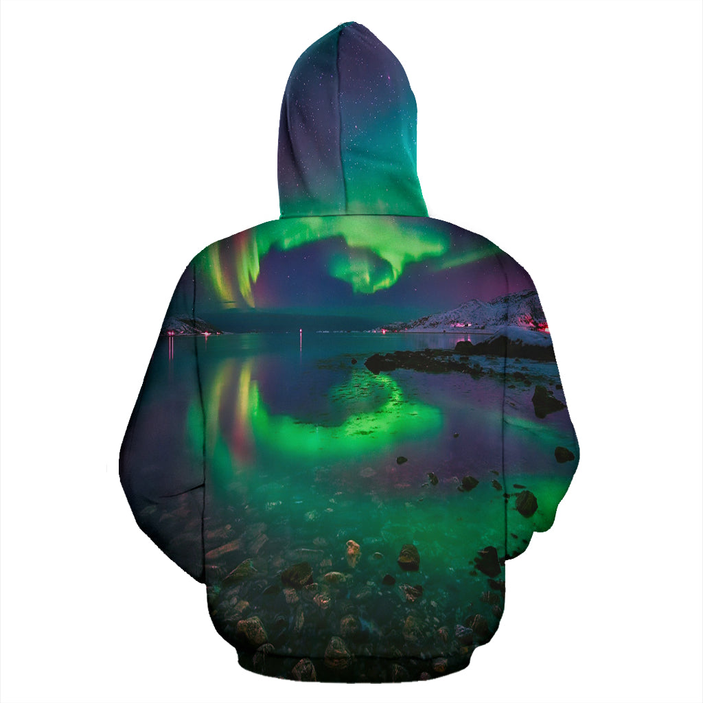 Northern Lights All Over Print Zip Up Unisex Hoodie - Top Content | POD Collection | Free Shipping