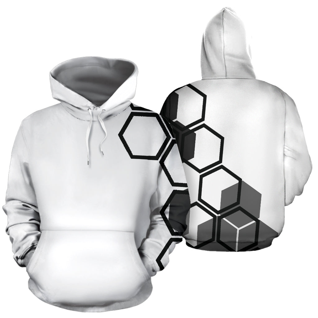 Hexagons white men's hoodie - Top Content | POD Collection | Free Shipping