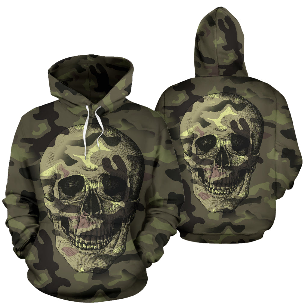 Camo Skull All Over Print Hoodie for Lovers of Skulls and Camouflage - Top Content | POD Collection | Free Shipping