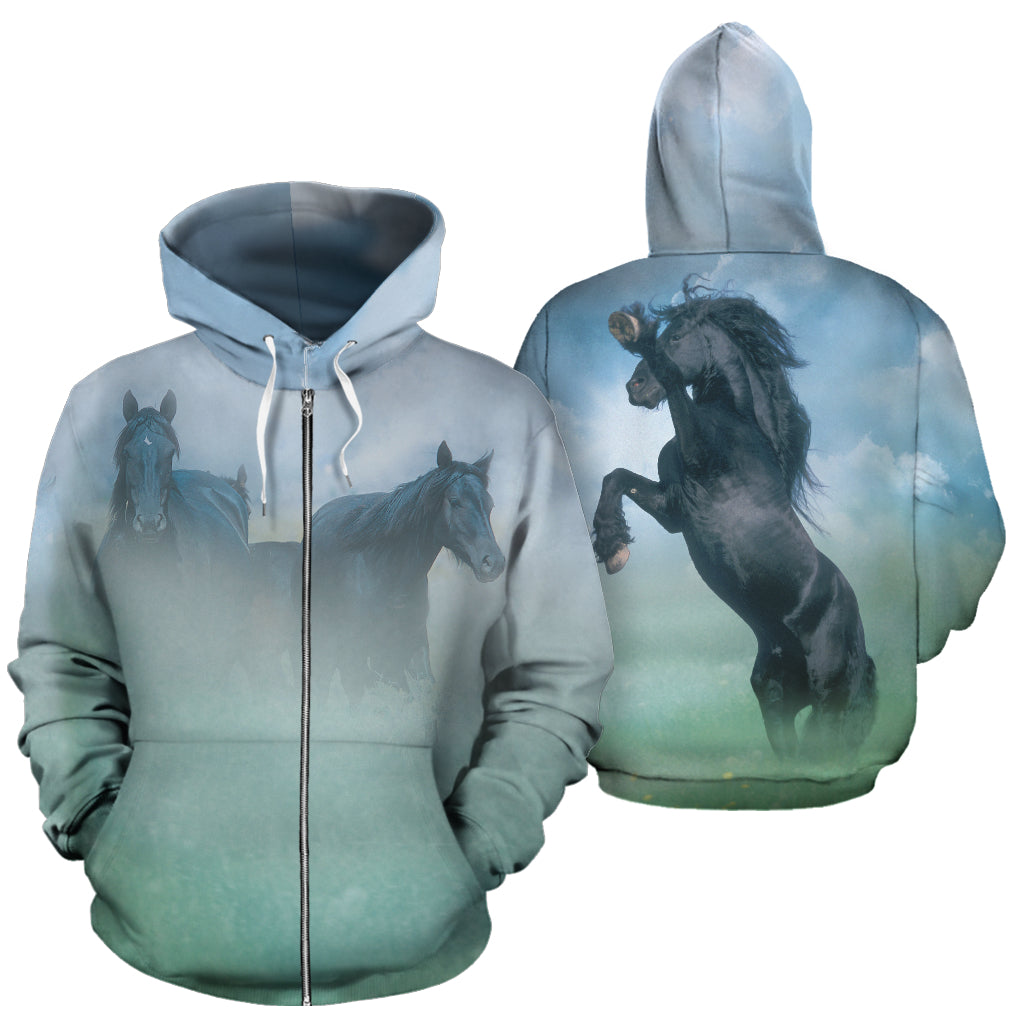 Fresian in the Mist Zip-Up Hoodie