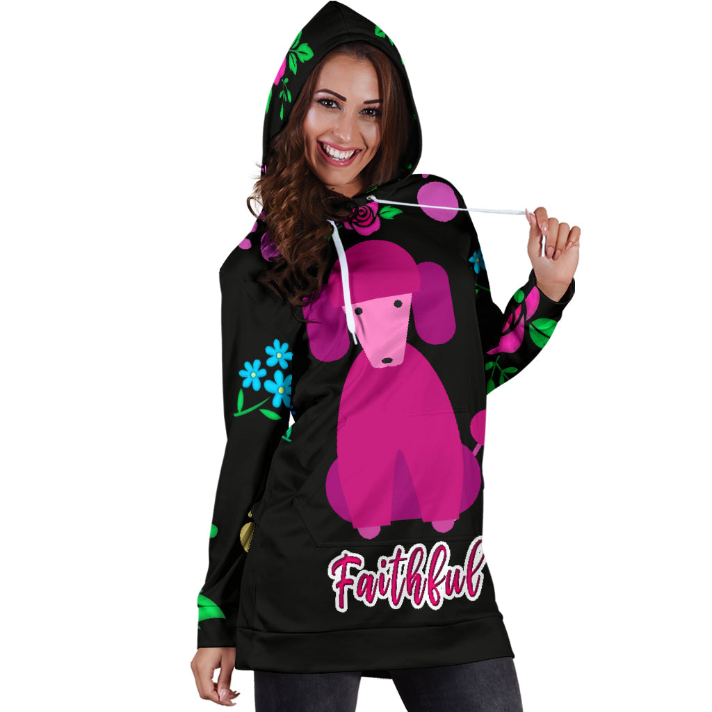 Faithful Poodle Dog Hoodie Dress Cute Poodle Dogs