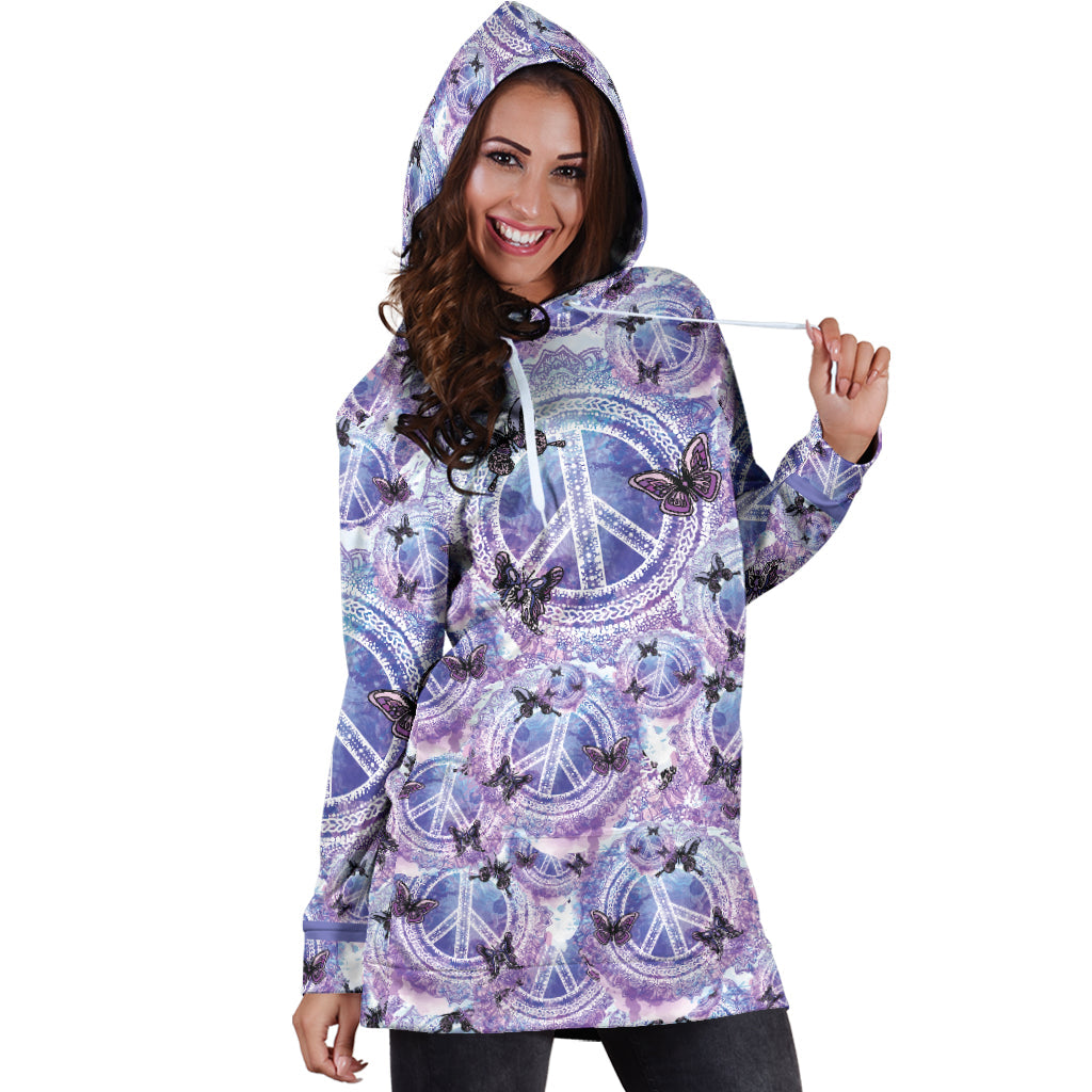 Peace Butterfly Hoodie Dress