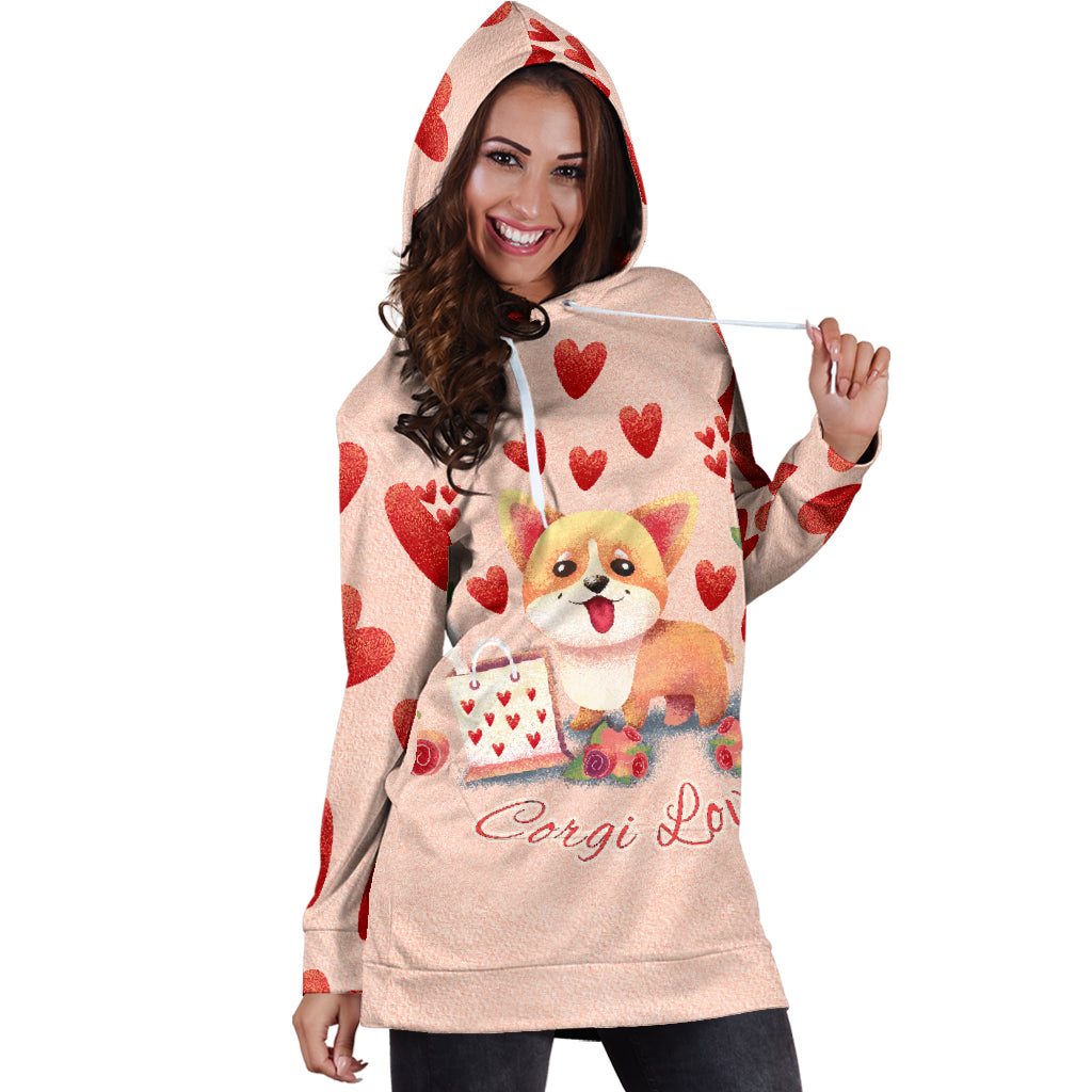 Corgi Love Hoodie Dress for Lovers of Corgis