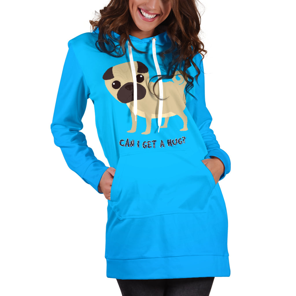 Can I Get A Hug Pug Hoodie Dress