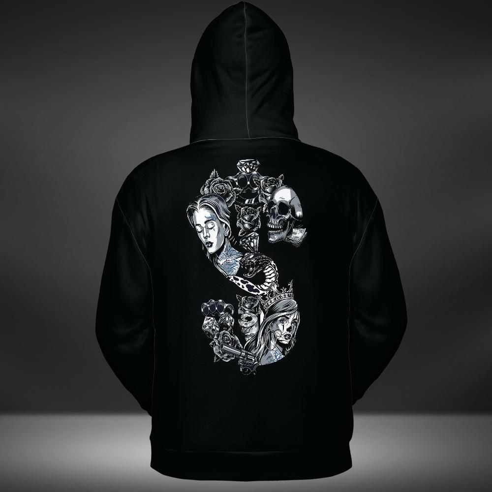 Love Scull King Heart Hoodie