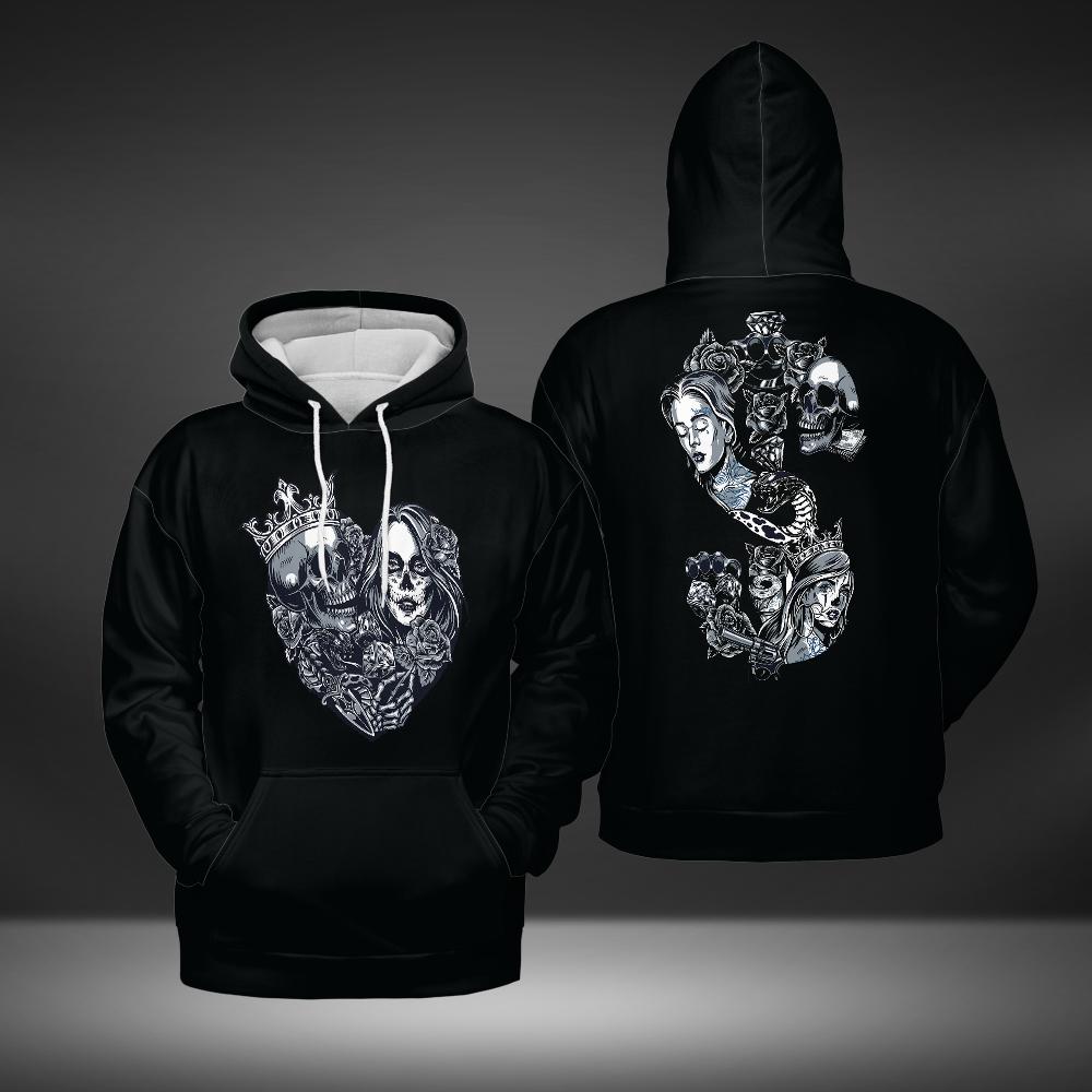 Love Scull King Heart Hoodie