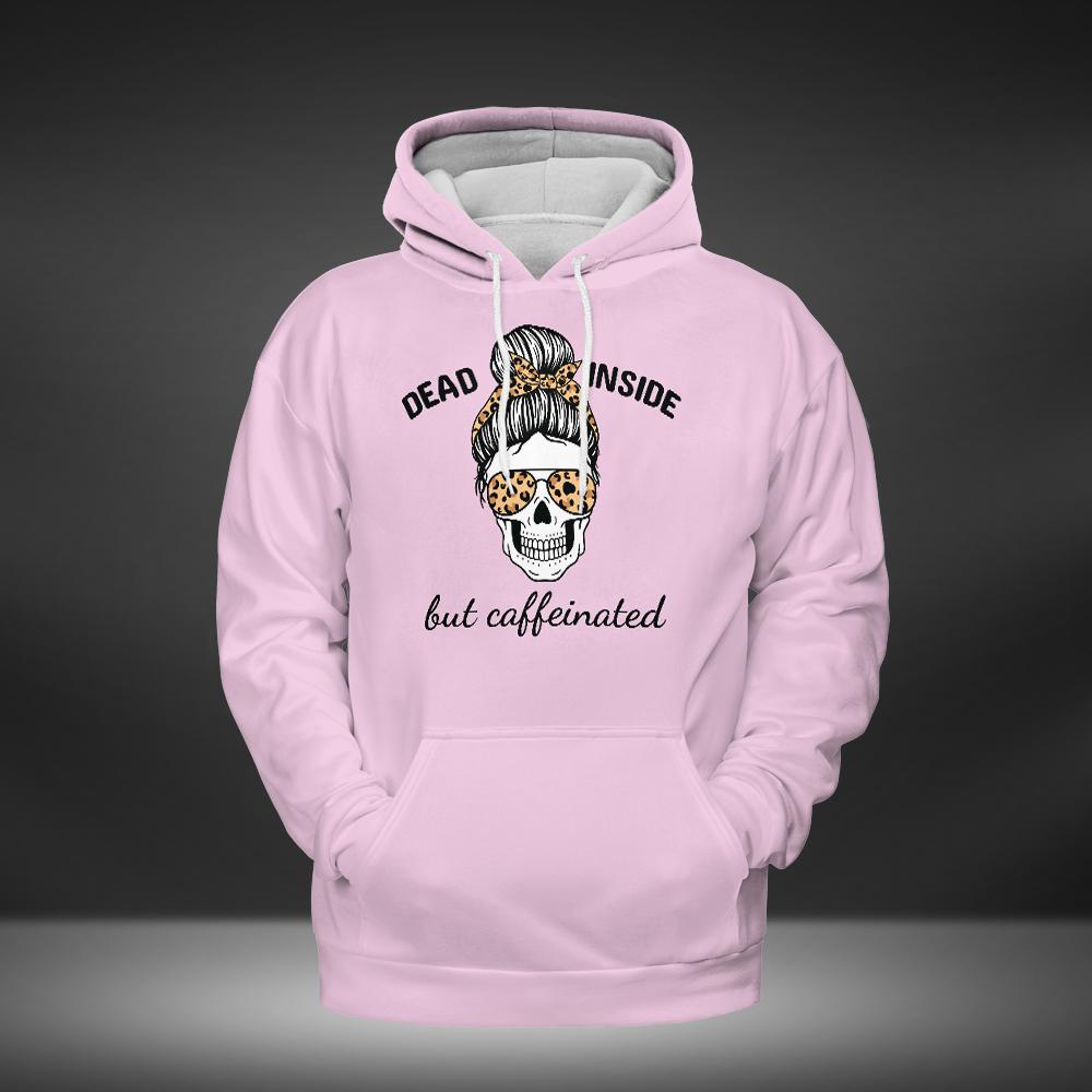 Dead Inside Scull Pink Hoodie